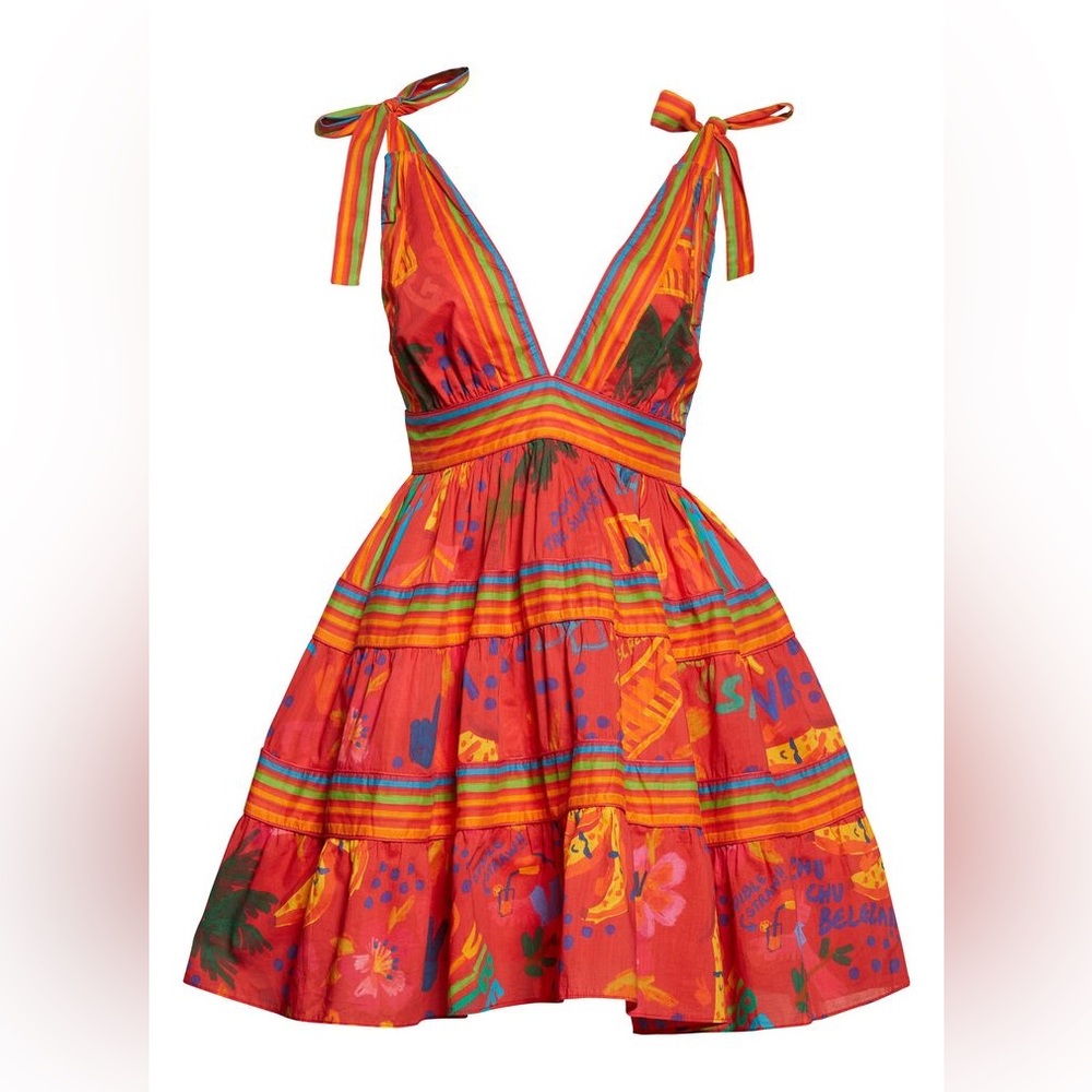 FARM Rio Good Vibes Mini Dress Red in Small